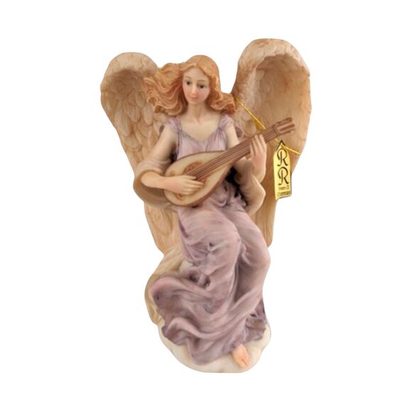 Vintage Roman Seraphim Classics Lydia "Winged Poet" Angel Figurine with Harp - Picture 2 of 7